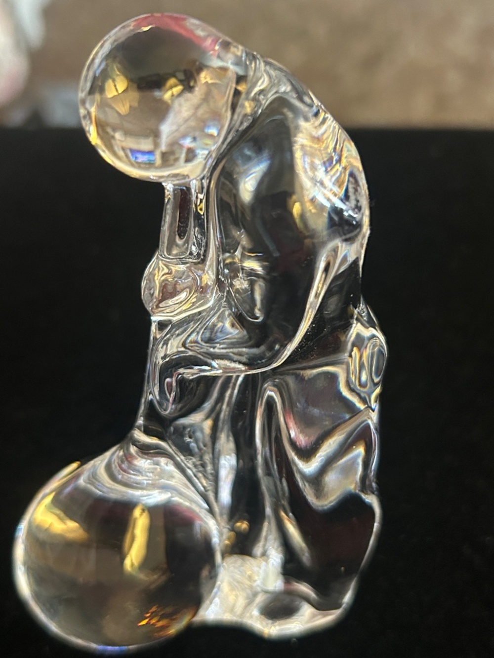 RARE Vintage Orrefors Sweden Crystal Glass Blower Figurine Signed